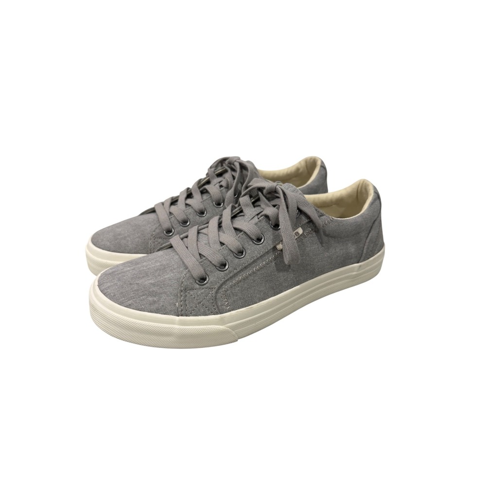 Taos Plim Soul Grey Canvas Low Top Lace Up Sneakers Womens 8